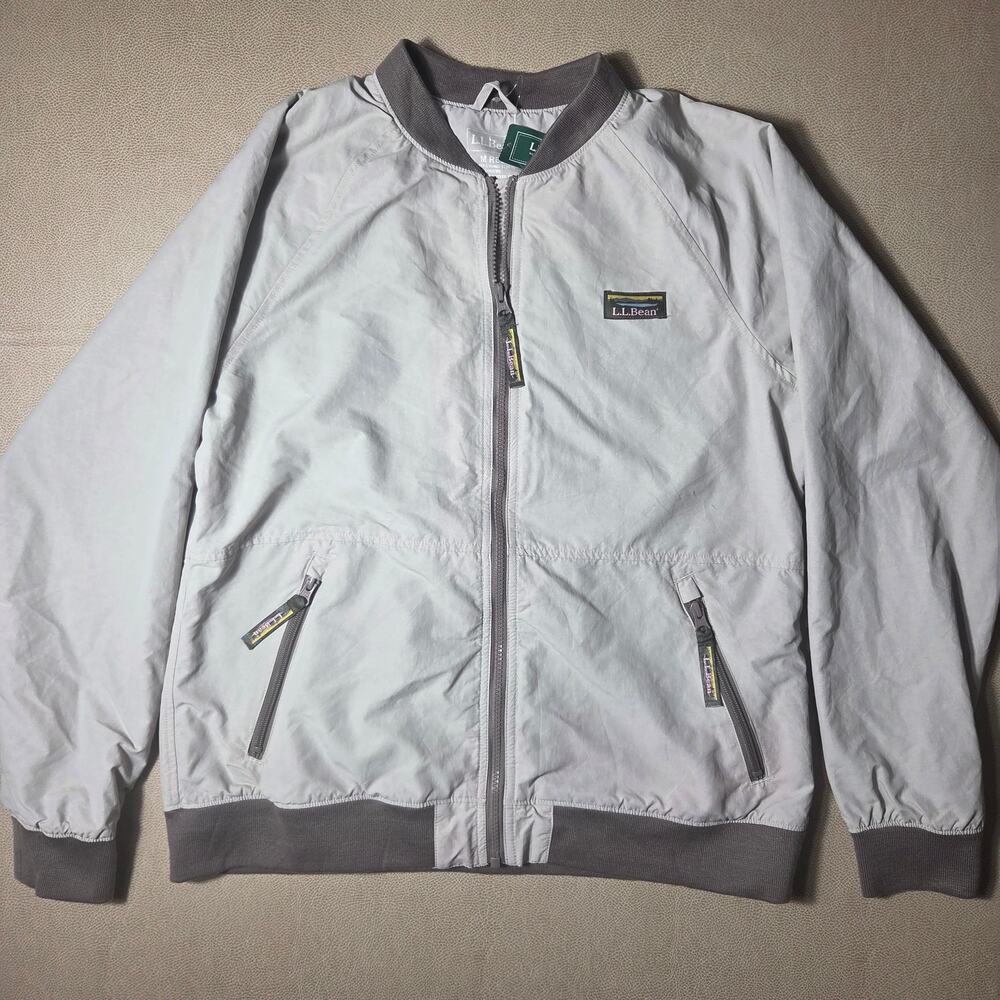 LL Bean Women M Regular 3 Season Bomber Jacket Gray Birch Fleece Lined NWT